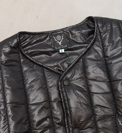 【South2 West8】サウスツーウエストエイト men's Quilted C/N Vest-Nylon Ripstop "Black"