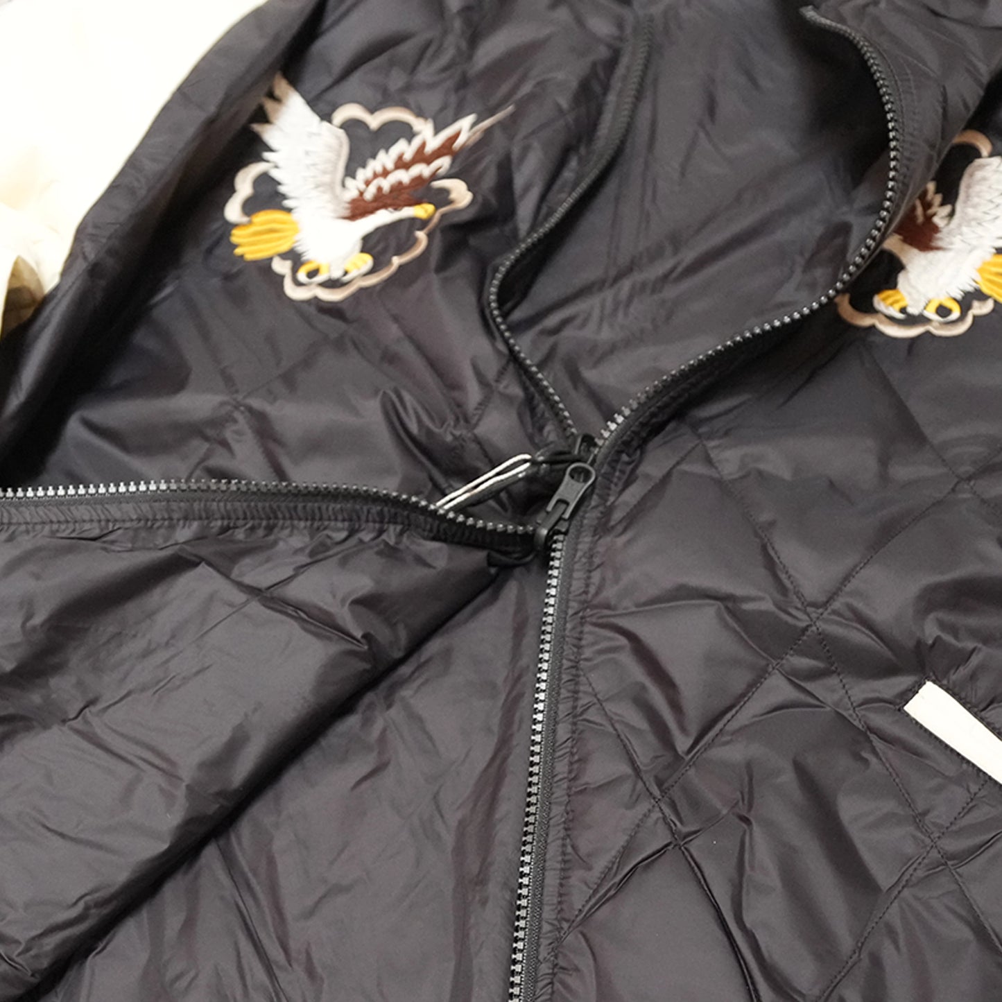 【TAION】タイオン unisex Japan Special Reversible Sukajan Down Jacket "Black/Off White×Black/D.Purple"