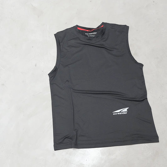 【and wander】アンドワンダー Altra × and wander tank top "Black" ※ネコポス可