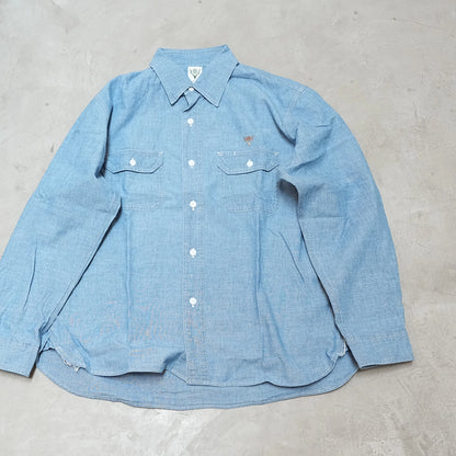【South2 West8】サウスツーウエストエイト Work Shirt - Cotton Chambray "Sax"
