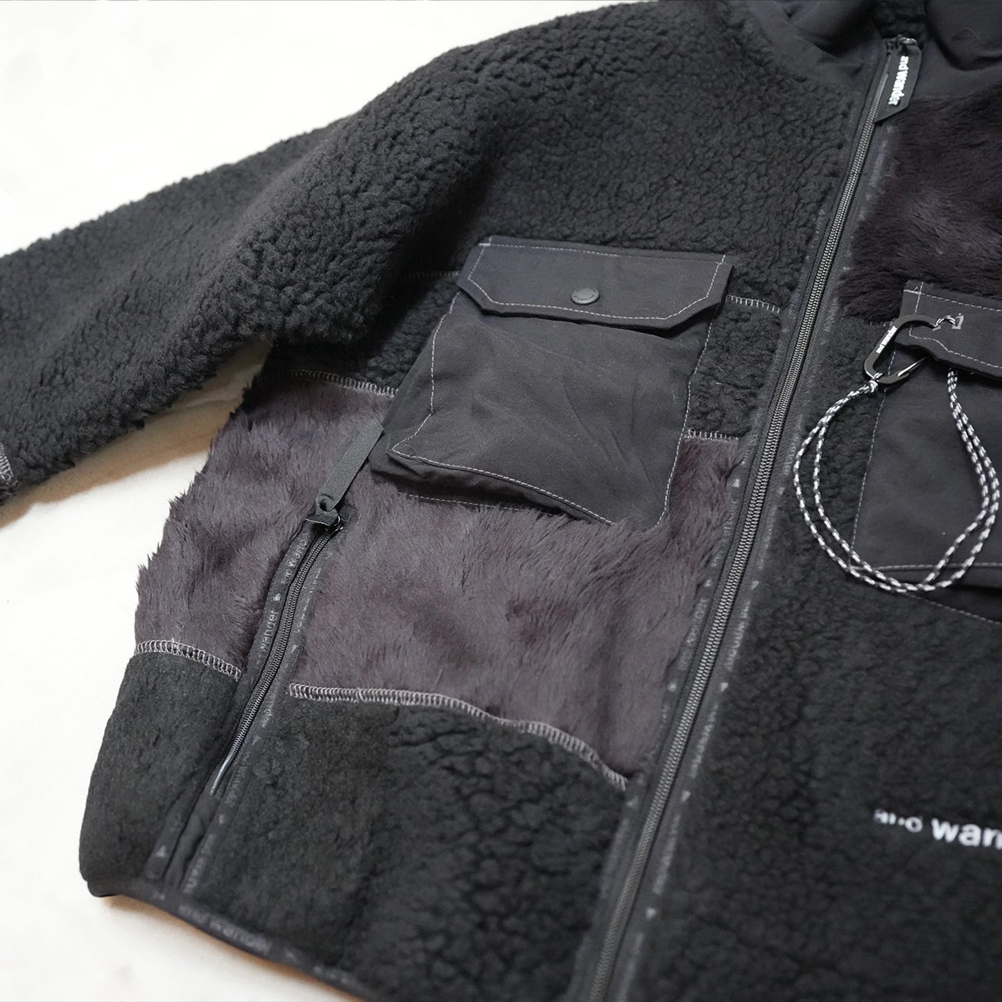 【and wander】アンドワンダー women's Mix boa jacket "2Color"