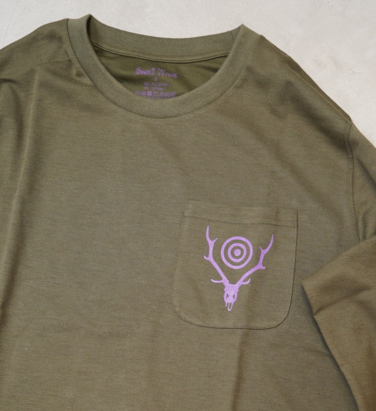 【South2 West8】サウスツーウエストエイト L/S Round Pocket Tee-Circle Horn "3Color"