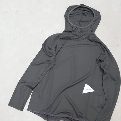 【and wander】アンドワンダー women's dry jersey LS hoodie "Black" ※ネコポス可