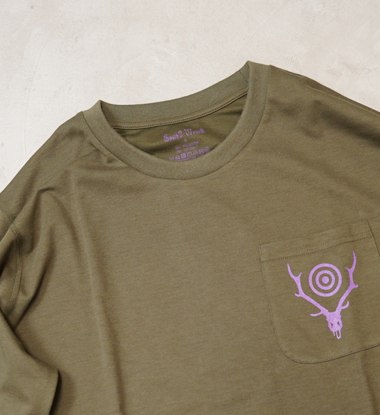 【South2 West8】サウスツーウエストエイト L/S Round Pocket Tee-Circle Horn "3Color"