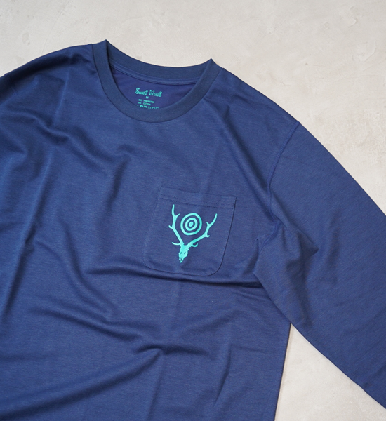 【South2 West8】サウスツーウエストエイト L/S Round Pocket Tee-Circle Horn "3Color"