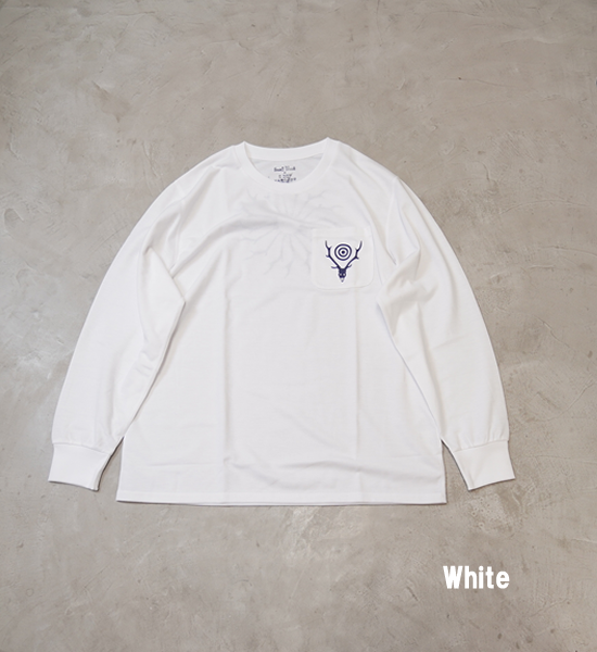 【South2 West8】サウスツーウエストエイト L/S Round Pocket Tee-Circle Horn "3Color"