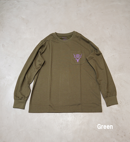 【South2 West8】サウスツーウエストエイト L/S Round Pocket Tee-Circle Horn "3Color"