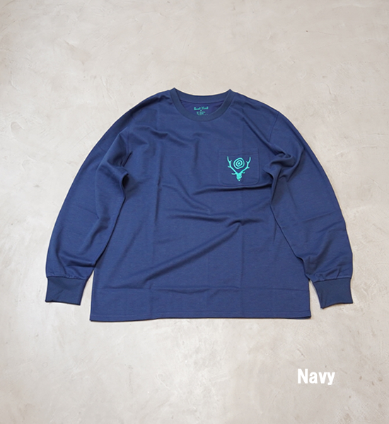 【South2 West8】サウスツーウエストエイト L/S Round Pocket Tee-Circle Horn "3Color"