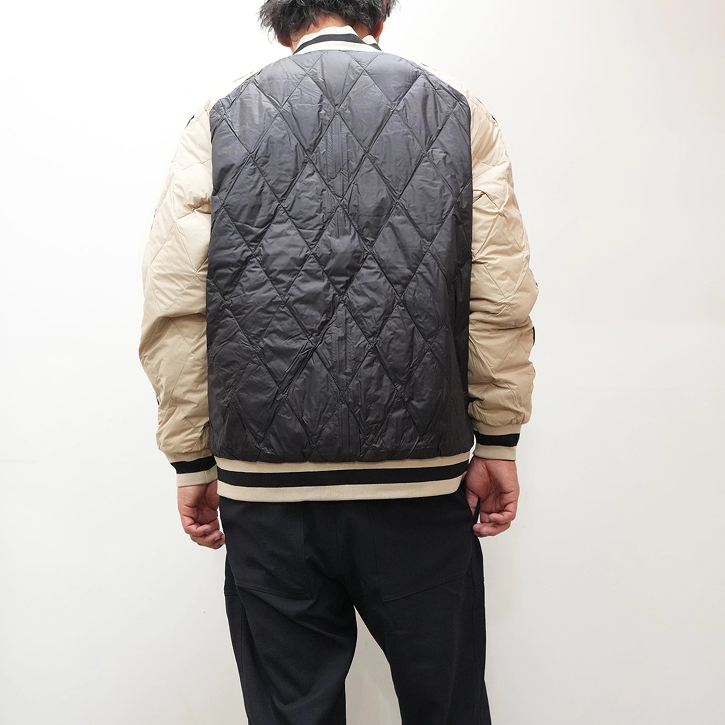 【TAION】タイオン unisex Japan Special Reversible Sukajan Down Jacket "Black×Silver×Beige"