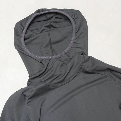 【and wander】アンドワンダー women's dry jersey LS hoodie "Black" ※ネコポス可