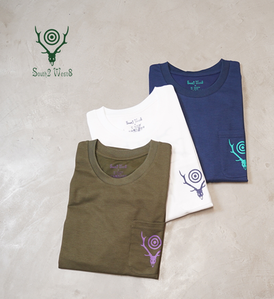 【South2 West8】サウスツーウエストエイト L/S Round Pocket Tee-Circle Horn "3Color"