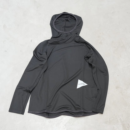 【and wander】アンドワンダー women's dry jersey LS hoodie "Black" ※ネコポス可