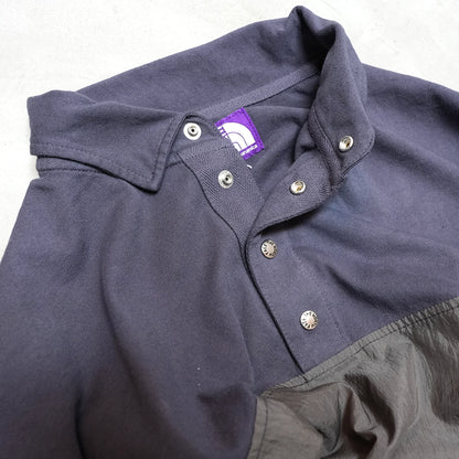 【THE NORTH FACE Purple Label】ノースフェイスパープルレーベル  men's Garment Dyed Field Rugby Shirt "Charcoal"