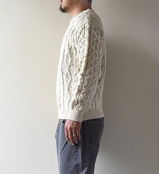 【Kerry Woollen Mills】 ケリーウーレンミルズ Aran Crew Neck Sweater "5Color"