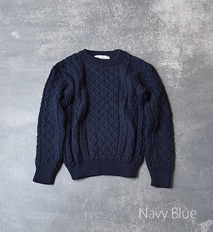 【Kerry Woollen Mills】 ケリーウーレンミルズ Aran Crew Neck Sweater "5Color"