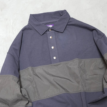 【THE NORTH FACE Purple Label】ノースフェイスパープルレーベル  men's Garment Dyed Field Rugby Shirt "Charcoal"