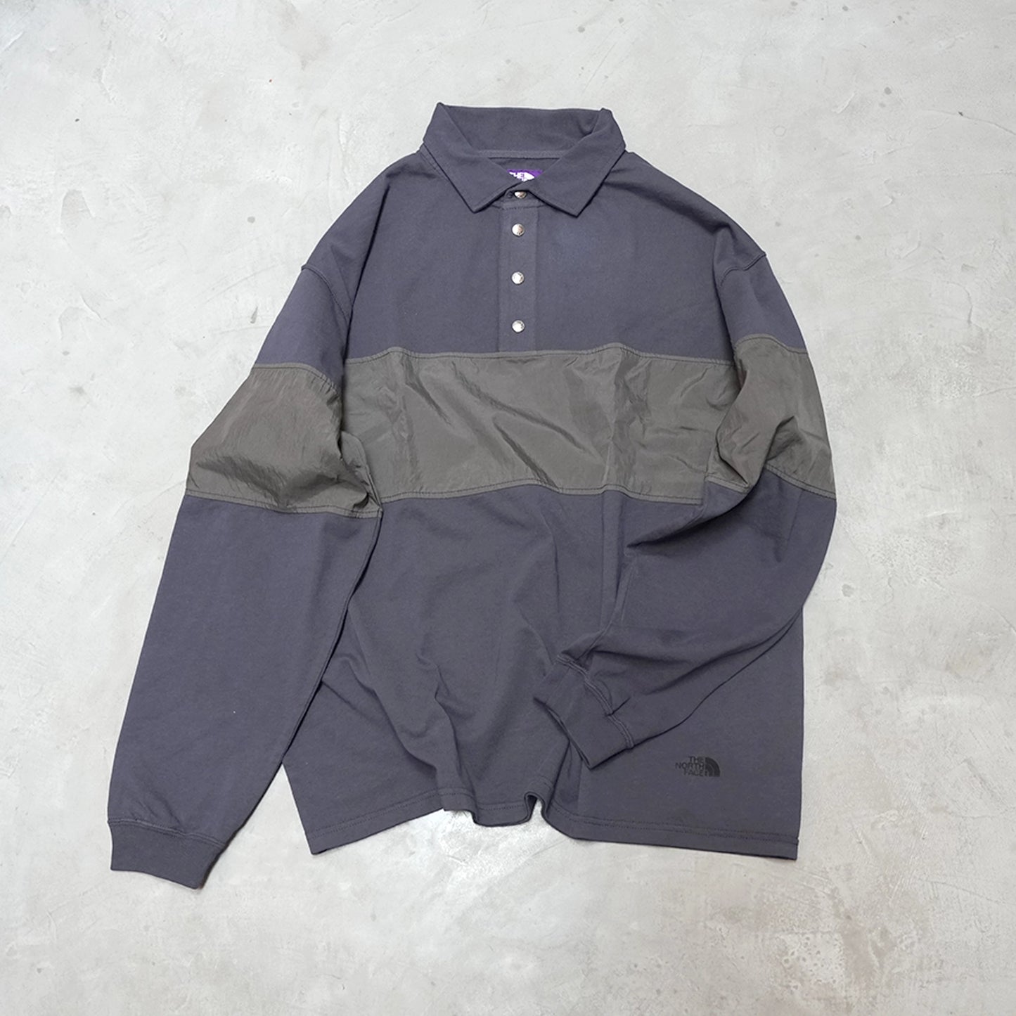 【THE NORTH FACE Purple Label】ノースフェイスパープルレーベル  men's Garment Dyed Field Rugby Shirt "Charcoal"