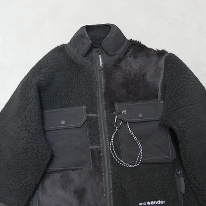 【and wander】アンドワンダー women's Mix boa jacket "2Color"