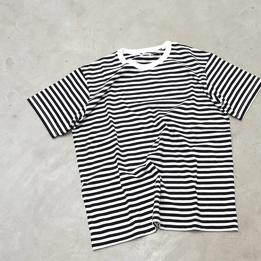 【nanamica】ナナミカ women's COOLMAX Stripe Jersey Tee "BlackxWhite" ※ネコポス可