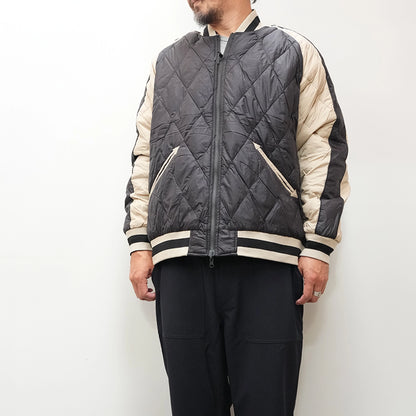 【TAION】タイオン unisex Japan Special Reversible Sukajan Down Jacket "Black×Silver×Beige"