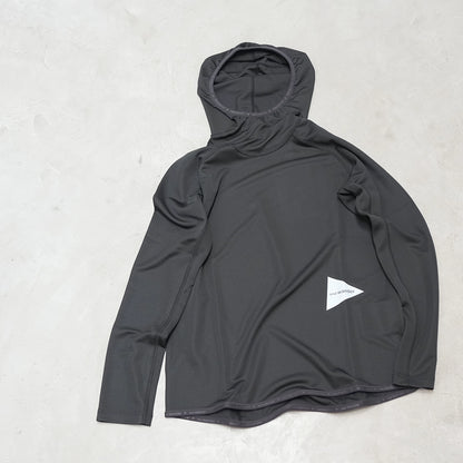 【and wander】アンドワンダー women's dry jersey LS hoodie "Black" ※ネコポス可